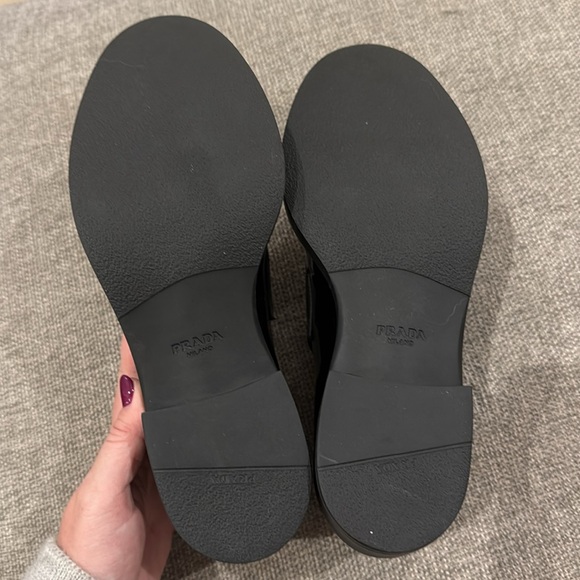 Prada Black Patent Leather Loafers, new 37.5 - Picture 5 of 6